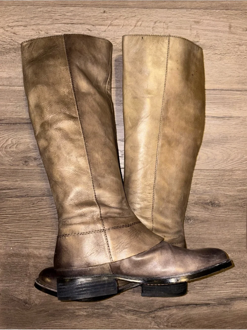 Vince Camuto Taupe Knee-High Leather Boots